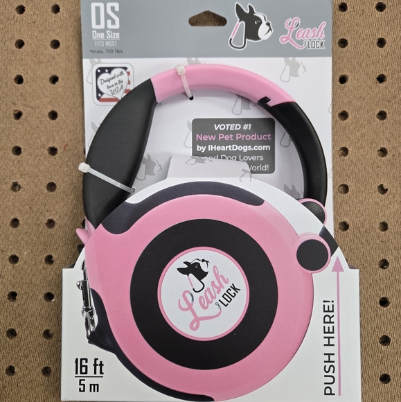 Leash Lock Retractable Dog Leash Pink - Picture 1 of 5